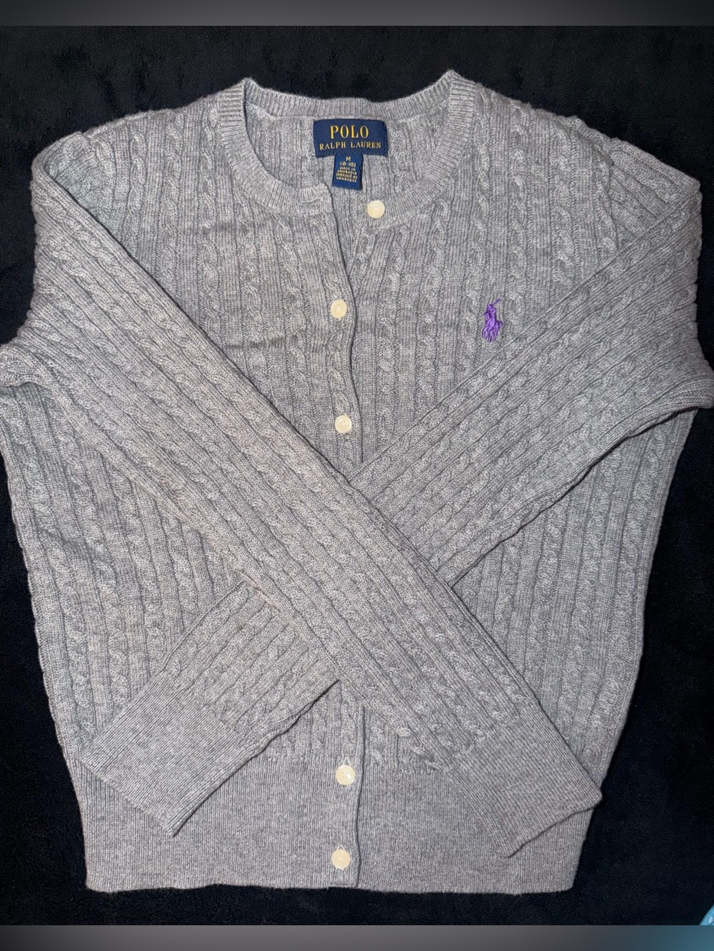Polo by Ralph Lauren Cable-Knit Crew Sweater - Gray